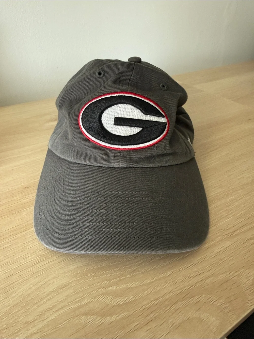 Gray Baseball Cap with Red & White 'G' Patch - Men's Hat